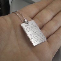 Amenerrasulü Gümüş Künye Kolye