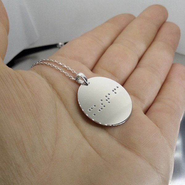 Görme Engelli Braille Alfabesi Gümüş Kolye