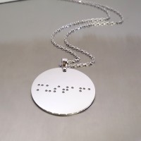 Görme Engelli Braille Alfabesi Gümüş Kolye