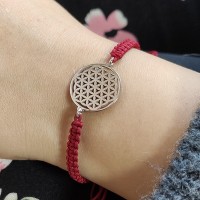 Flower of Life Yaşam Çiçeği Sembolü Gümüş Bileklik