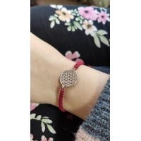 Flower of Life Yaşam Çiçeği Sembolü Gümüş Bileklik