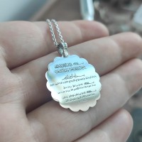 Ayetel Kürsi Allah (c.c) Muhammed (sav) Yazılı Gümüş Kolye