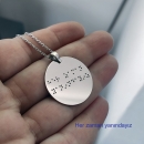Görme Engelli Braille Alfabesi Gümüş Kolye