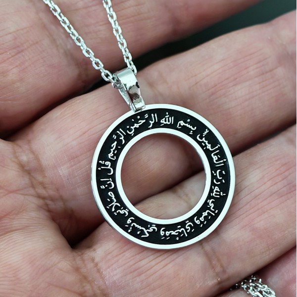 En'âm 162 ayeti gümüş kolye