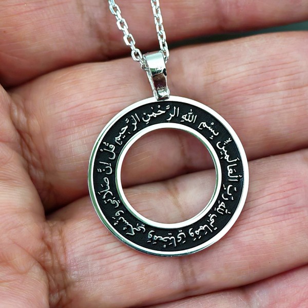 En'âm 162 ayeti gümüş kolye