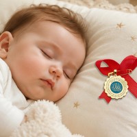 Bu görselde yapay zeka kullanılmıştır. Maşallah bebek gümüş nazarlık